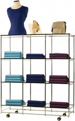 ECONOCO - 53" High x 46-1/2" Wide x 14" Deep, 12 Shelf Folding Cube Display Unit - Gray - Exact Tooling