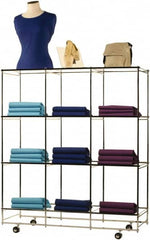 ECONOCO - 53" High x 46-1/2" Wide x 14" Deep, 12 Shelf Folding Cube Display Unit - Chrome - Exact Tooling