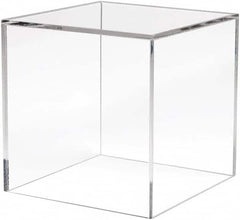 ECONOCO - 8" High x 8" Wide x 8" Deep, Display Cube Plastic Shelving - Clear - Exact Tooling