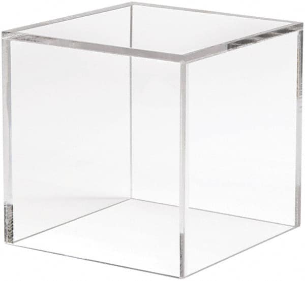 ECONOCO - 6" High x 6" Wide x 6" Deep, Display Cube Plastic Shelving - Clear - Exact Tooling