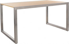 ECONOCO - 60" Long x 36" Wide x 30" High Stationary Display Table - Maple & Satin Chrome (Color), Melamine Top - Exact Tooling