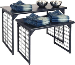 ECONOCO - 36 to 50" Wide x 25 to 32" High Stationary Nesting Table - Matte Black, Steel Frame - Exact Tooling