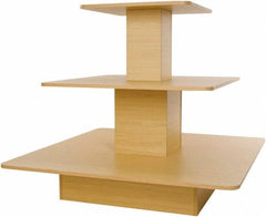 ECONOCO - 48" Long x 48" Wide x 42" High Stationary 3-Tier Table - Maple (Color), Melamine - Exact Tooling