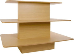 ECONOCO - 42" Long x 42" Wide x 42" High Stationary 3-Tier Table - Maple (Color), Melamine - Exact Tooling