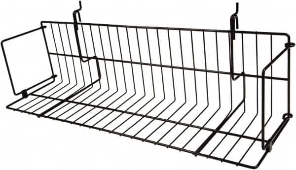 ECONOCO - 6-1/2 High, Open Shelving Accessory/Component - Steel, Epoxy Finish, 23-1/2" Long, Use with Slatwall, Gridwall or Slotted Standard Brackets - Exact Tooling