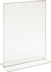 ECONOCO - 11 Inch Wide x 14 Inch High Sign Compatibility, Acrylic Round Frame Counter Top Sign Holder - Clear, 14 Inch Holder Height, Holds 1 Sign - Exact Tooling