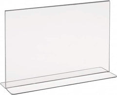 ECONOCO - 11 Inch Wide x 7 Inch High Sign Compatibility, Acrylic Round Frame Counter Top Sign Holder - Clear, 7 Inch Holder Height, Holds 1 Sign - Exact Tooling