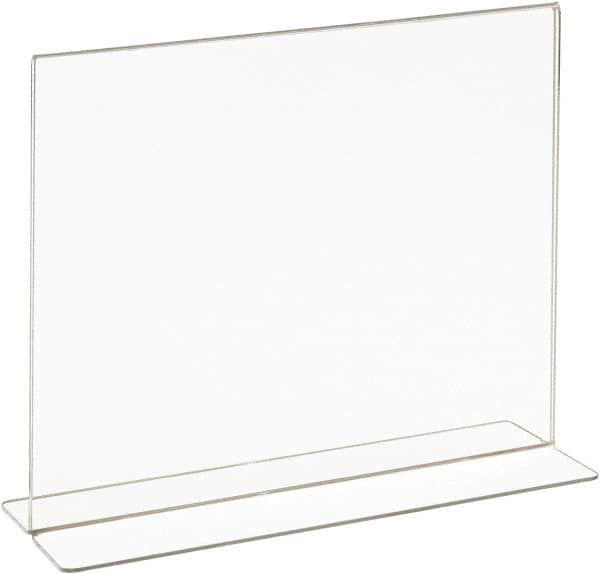 ECONOCO - 11 Inch Wide x 8-1/2 Inch High Sign Compatibility, Acrylic Round Frame Counter Top Sign Holder - Clear, 8-1/2 Inch Holder Height, Holds 1 Sign - Exact Tooling