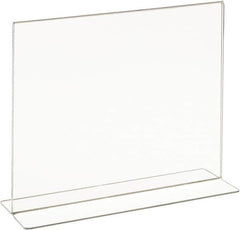 ECONOCO - 11 Inch Wide x 8-1/2 Inch High Sign Compatibility, Acrylic Round Frame Counter Top Sign Holder - Clear, 8-1/2 Inch Holder Height, Holds 1 Sign - Exact Tooling