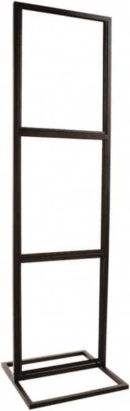 ECONOCO - 22 Inch Wide x 28 Inch High Sign Compatibility, Steel Square Frame Triple Bulletin Sign Holder - Matte Black, 90 Inch Holder Height, Holds 3 Signs - Exact Tooling