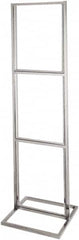 ECONOCO - 22 Inch Wide x 28 Inch High Sign Compatibility, Steel Square Frame Triple Bulletin Sign Holder - Chrome, 90 Inch Holder Height, Holds 3 Signs - Exact Tooling