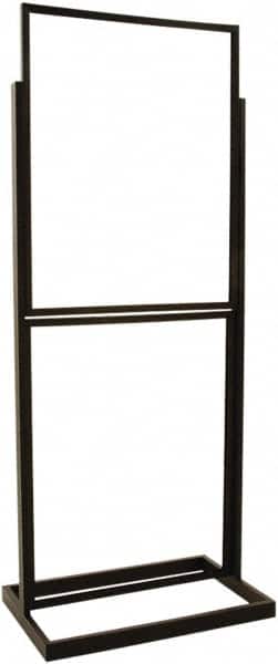 ECONOCO - 22 Inch Wide x 28 Inch High Sign Compatibility, Steel Square Frame Double Bulletin Sign Holder - Matte Black, 56 Inch Holder Height, Holds 2 Signss - Exact Tooling