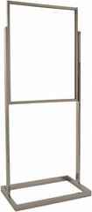ECONOCO - 22 Inch Wide x 28 Inch High Sign Compatibility, Steel Square Frame Bulletin Sign Holder - Chrome, 56 Inch Holder Height, Holds 1 Sign - Exact Tooling