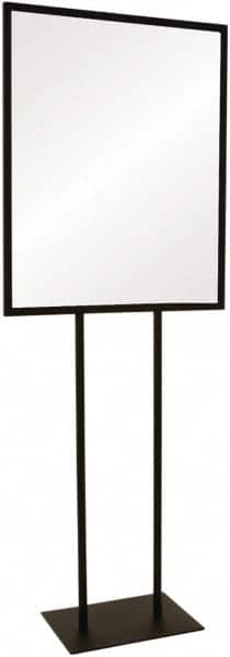 ECONOCO - 22 Inch Wide x 28 Inch High Sign Compatibility, Steel Square Frame Bulletin Sign Holder - Matte Black, 60 Inch Holder Height, Holds 1 Sign - Exact Tooling