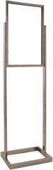 ECONOCO - 14 Inch Wide x 22 Inch High Sign Compatibility, Steel Square Frame Bulletin Sign Holder - Chrome, 56 Inch Holder Height, Holds 1 Sign - Exact Tooling