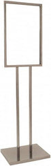 ECONOCO - 14 Inch Wide x 22 Inch High Sign Compatibility, Steel Square Frame Bulletin Sign Holder - Chrome, 53 Inch Holder Height, Holds 1 Sign - Exact Tooling