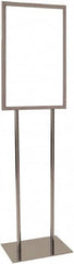 ECONOCO - 14 Inch Wide x 22 Inch High Sign Compatibility, Steel Square Frame Bulletin Sign Holder - Chrome, 53 Inch Holder Height, Holds 1 Sign - Exact Tooling