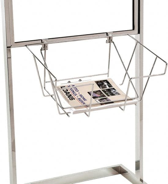 ECONOCO - 18 Inch Wide x 7 Inch High Sign Compatibility, Steel Literature Basket - Chrome, 7 Inch Holder Height - Exact Tooling