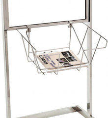 ECONOCO - 18 Inch Wide x 7 Inch High Sign Compatibility, Steel Literature Basket - Chrome, 7 Inch Holder Height - Exact Tooling