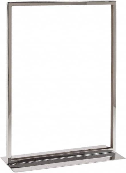 ECONOCO - 11 Inch Wide x 14 Inch High Sign Compatibility, Steel Square Frame Sign Holder - Chrome, 14 Inch Holder Height, Holds 1 Sign - Exact Tooling