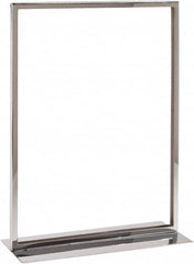 ECONOCO - 11 Inch Wide x 14 Inch High Sign Compatibility, Steel Square Frame Sign Holder - Chrome, 14 Inch Holder Height, Holds 1 Sign - Exact Tooling