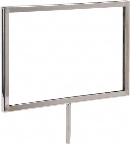 ECONOCO - 11 Inch Wide x 7 Inch High Sign Compatibility, Steel Square Frame Sign Holder - Chrome, 7 Inch Holder Height, Holds 1 Sign - Exact Tooling
