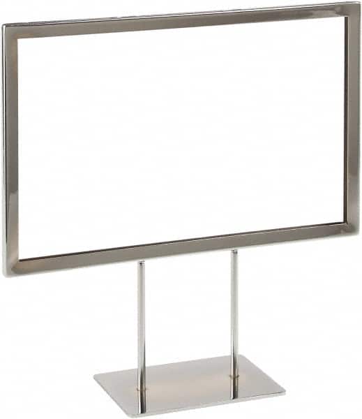ECONOCO - 11 Inch Wide x 7 Inch High Sign Compatibility, Steel Square Frame Sign Holder - Chrome, 7 Inch Holder Height, Holds 1 Sign - Exact Tooling