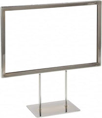 ECONOCO - 11 Inch Wide x 7 Inch High Sign Compatibility, Steel Square Frame Sign Holder - Chrome, 7 Inch Holder Height, Holds 1 Sign - Exact Tooling