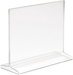 ECONOCO - 7 Inch Wide x 5-1/2 Inch High Sign Compatibility, Acrylic Round Frame Counter Top Sign Holder - Clear, 5-1/2 Inch Holder Height, Holds 1 Sign - Exact Tooling