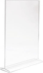 ECONOCO - 11 Inch Wide x 14 Inch High Sign Compatibility, Acrylic Round Frame Counter Top Sign Holder - Clear, 14 Inch Holder Height, Holds 1 Sign - Exact Tooling
