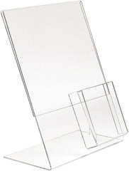 ECONOCO - 8-1/2 Inch Wide x 11 Inch High Sign Compatibility, Acrylic Round Frame Counter Top Sign Holder - Clear, 11 Inch Holder Height, Holds 1 Sign - Exact Tooling