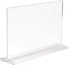 ECONOCO - 11 Inch Wide x 7 Inch High Sign Compatibility, Acrylic Round Frame Counter Top Sign Holder - Clear, 7 Inch Holder Height, Holds 1 Sign - Exact Tooling