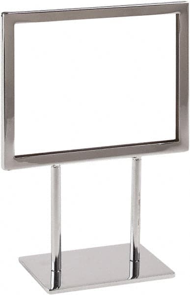 ECONOCO - 7 Inch Wide x 5-1/2 Inch High Sign Compatibility, Steel Square Frame Sign Holder - Chrome, 5-1/2 Inch Holder Height, Holds 1 Sign - Exact Tooling