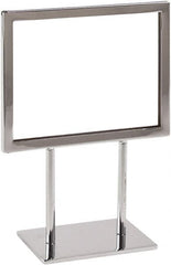 ECONOCO - 7 Inch Wide x 5-1/2 Inch High Sign Compatibility, Steel Square Frame Sign Holder - Chrome, 5-1/2 Inch Holder Height, Holds 1 Sign - Exact Tooling