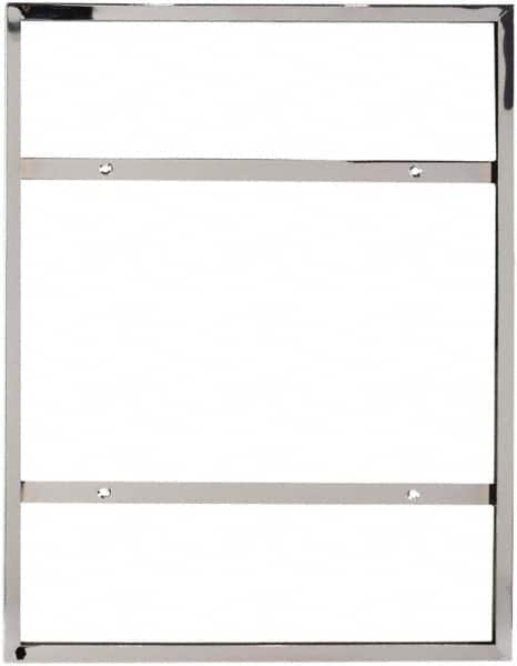ECONOCO - 22 Inch Wide x 28 Inch High Sign Compatibility, Steel Square Frame Sign Holder - Chrome, 28 Inch Holder Height, Holds 1 Sign - Exact Tooling