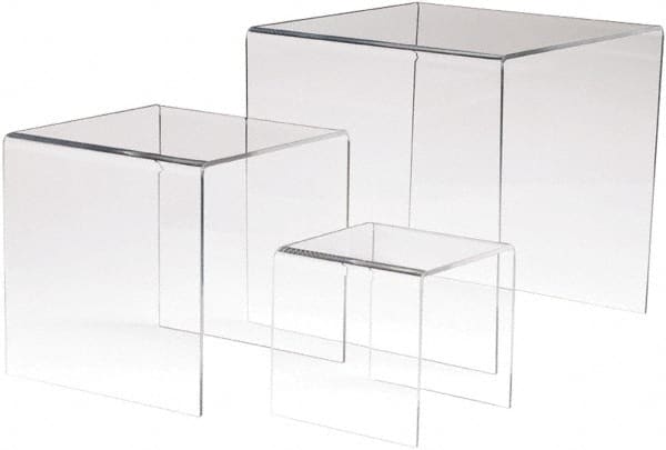 ECONOCO - 4, 6 & 8" High x 4, 6 & 8" Wide x 4, 6 & 8" Deep, Display Riser Plastic Shelving - Clear - Exact Tooling