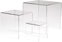 ECONOCO - 4, 6 & 8" High x 4, 6 & 8" Wide x 4, 6 & 8" Deep, Display Riser Plastic Shelving - Clear - Exact Tooling