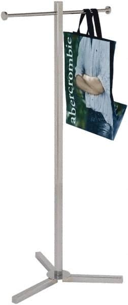 ECONOCO - Chrome Shopping Bag Display Rack - 19-1/2" Wide x 45" High - Exact Tooling