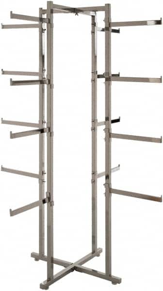 ECONOCO - Chrome Folding Display Rack Tower - 19-1/2" Wide x 61" High - Exact Tooling