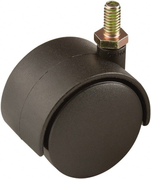 ECONOCO - 2" Diam Stem Mount Dual Swivel Caster - Plastic, 70 Lb Capacity, 5/16 x 5/8" Threaded Stem - Exact Tooling