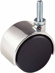 ECONOCO - 2" Diam Stem Mount Dual Swivel Caster - Plastic, 70 Lb Capacity, 5/16 x 1" Threaded Stem - Exact Tooling