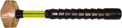 NUPLA - 6 Lb Head, 17-3/4" Long Sledge Hammer - Brass Head, 2" Face Diam, 4" Long Head, Fiberglass Handle - Exact Tooling