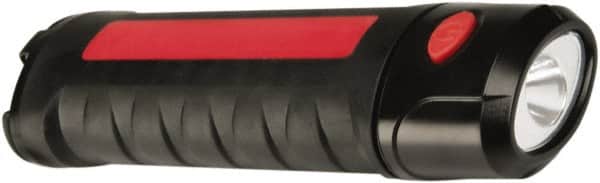 Ability One - LED Bulb, Jobsite Flashlight - Black, Red Plastic Body, Integrated Batteries - Exact Tooling