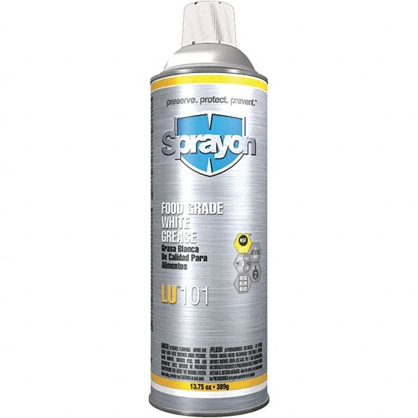 Sprayon - 20 oz Aerosol Calcium General Purpose Grease - White, Food Grade, 285°F Max Temp, NLGIG 2, - Exact Tooling