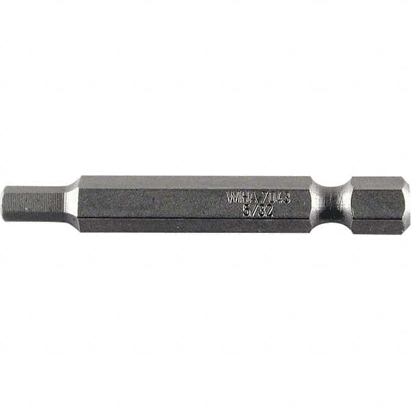 Wiha - 3mm Hex Power Bit - 1/4" Drive, 50mm OAL - Exact Tooling