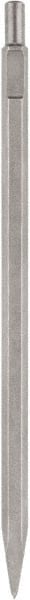 DeWALT - 21/32" Head Width, 18" OAL, 3/4" Shank Diam, Point Chisel - Spline Drive, Spline Shank, Steel - Exact Tooling