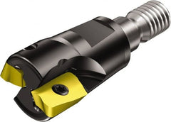 Sandvik Coromant - 3 Inserts, 32mm Cut Diam, 10mm Max Depth of Cut, Indexable Square-Shoulder Face Mill - 90° Lead Angle, 45mm High, R390-11.. Insert Compatibility, Through Coolant, Series CoroMill 390 - Exact Tooling