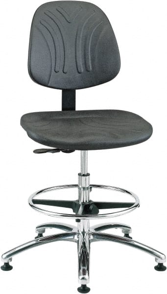 Bevco - 20-1/2 to 30-1/2" High Adjustable Chair - 27" Wide x 27" Deep, Polyurethane Seat, Black - Exact Tooling