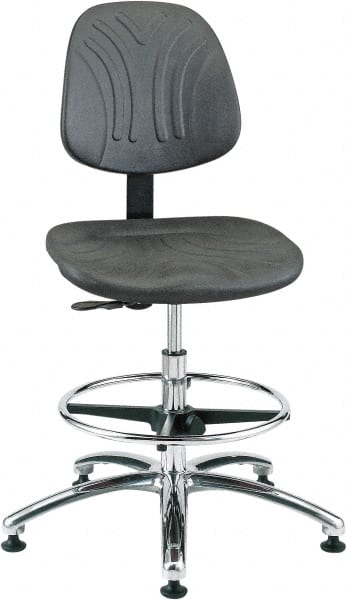 Bevco - 20-1/2 to 30-1/2" High Adjustable Chair - 27" Wide x 27" Deep, Polyurethane Seat, Black - Exact Tooling