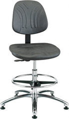 Bevco - 20-1/2 to 30-1/2" High Adjustable Chair - 27" Wide x 27" Deep, Polyurethane Seat, Black - Exact Tooling
